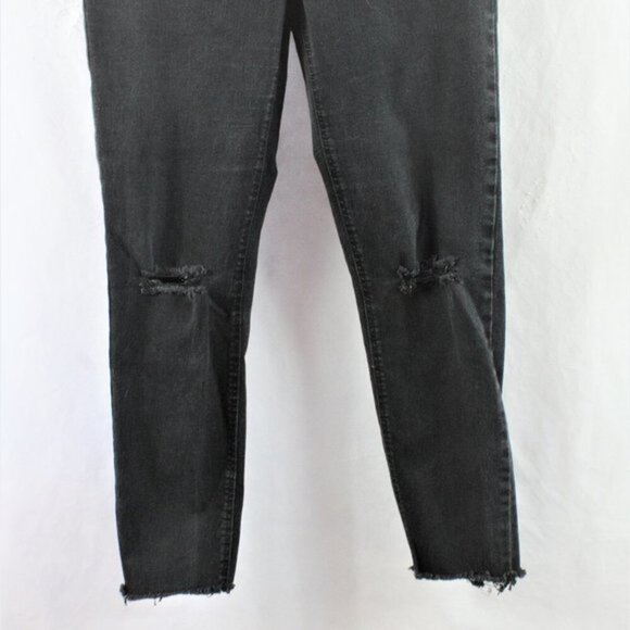 Zara Distressed Raw Hem High Waisted Skinny Jeans - Picture 6 of 8